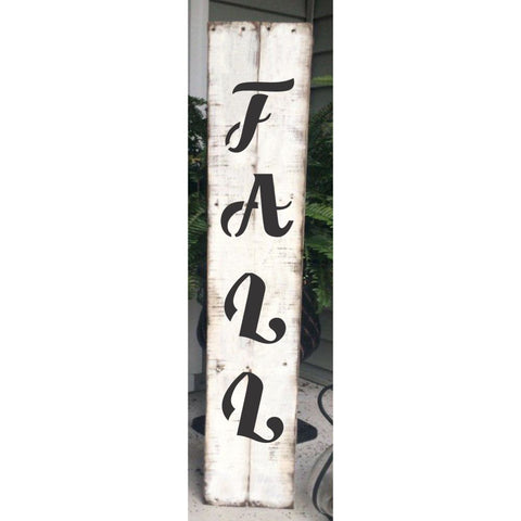 Fall Script Vertical Porch Stencil. Paint your own Fall porch sign!