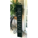 Faith and Fear Vertical Porch Sign Stencil