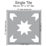 Large Farmhouse Tile Stencil - Dimensions