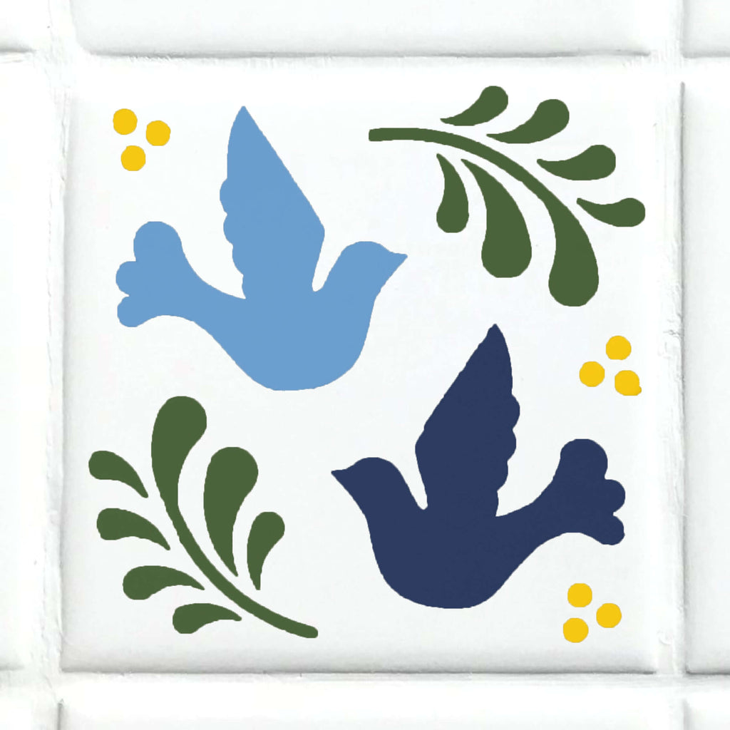 Talavera Bird Wall Stencil | Designer Stencils talavera-bird-wall-stencil-designer-stencils