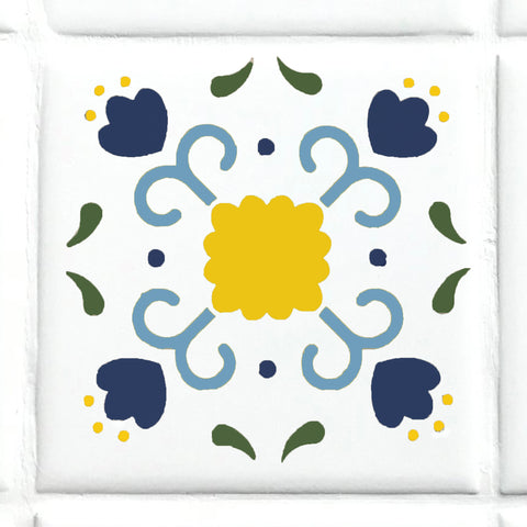 Talavera Tulip Flower Wall Stencil