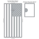 American USA Flag Cornhole Board Stencil