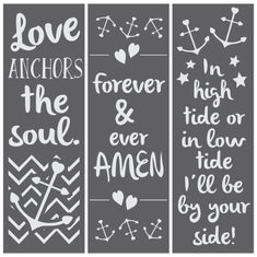 Steadfast Anchor Wedding 3 Piece Craft Stencil Kit