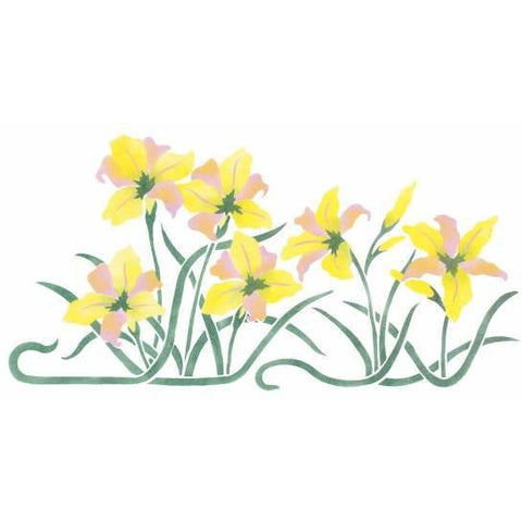 Day Lily Border Stencil