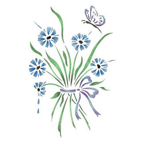 Cornflower Bouquet Stencil