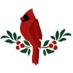 Cardinal and Berries Stencil
