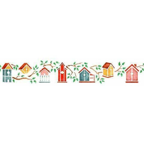 Birdhouse Boulevard Wall Stencil